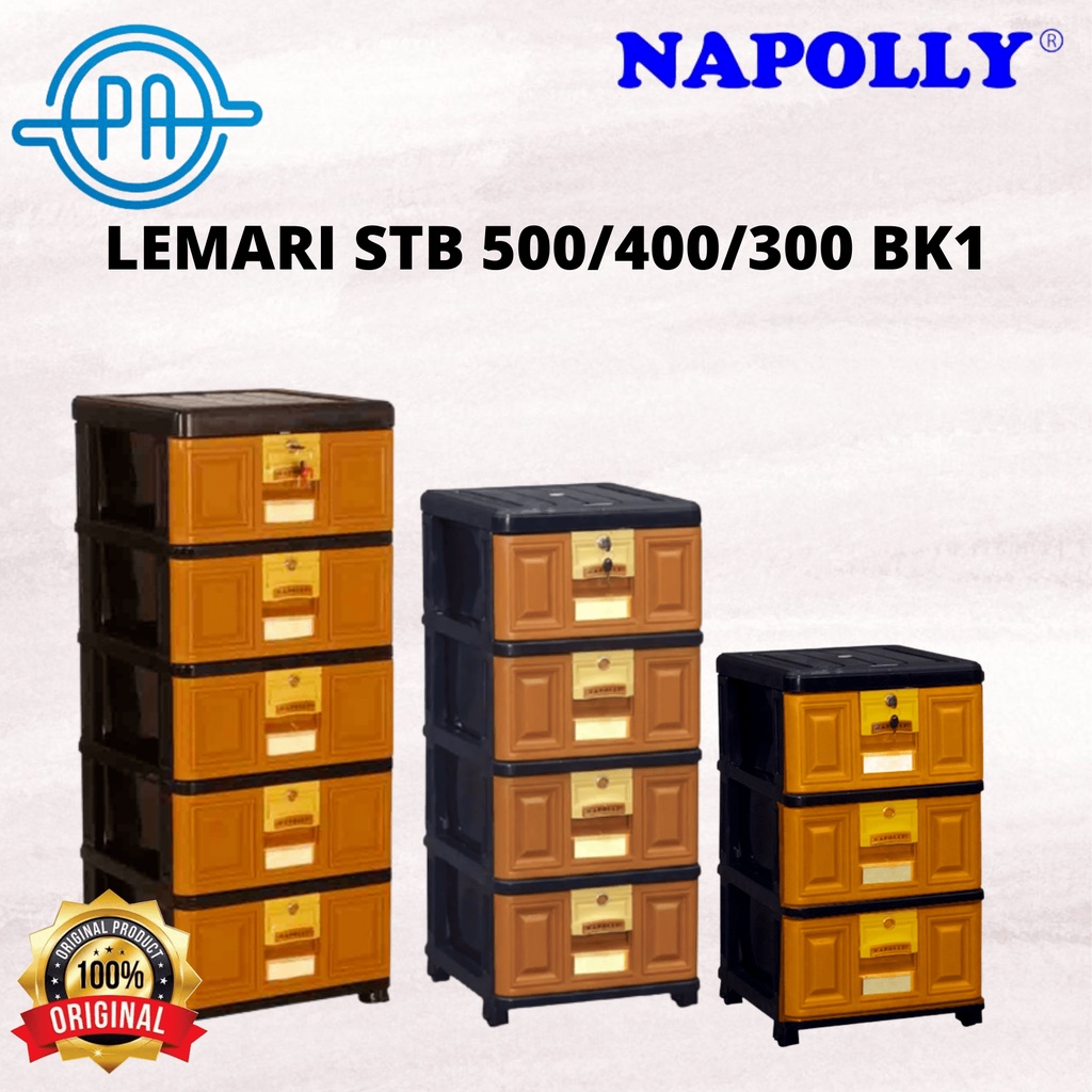 LEMARI NAPOLLY STB 500 / 400 / 300 BK1 ORI 100%