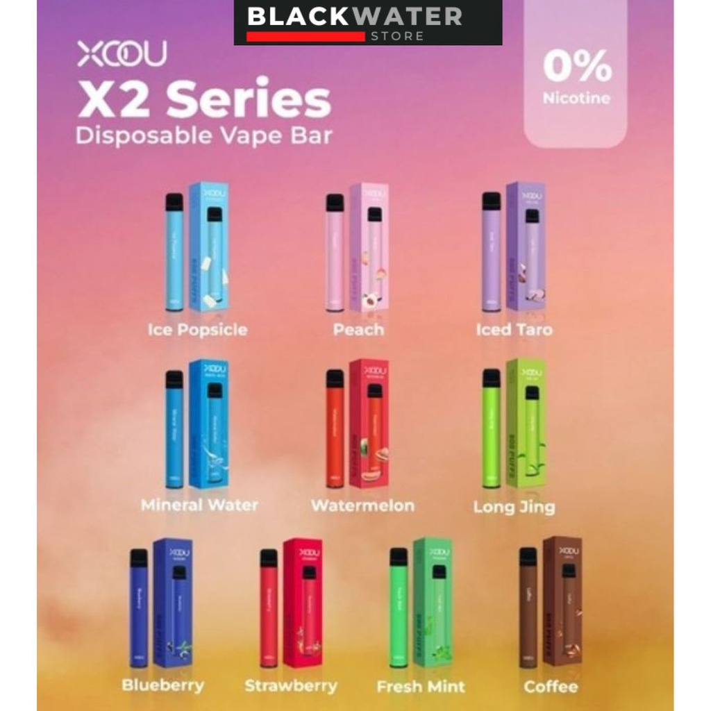 XOOU X2 Disposable Vape Pods Bar - Non-nicotine (Vape Sekali Pakai)