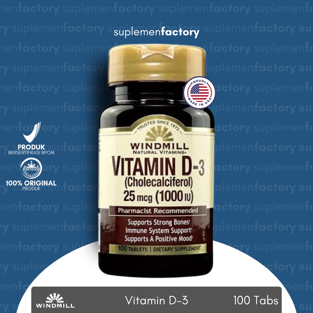 Windmill D-3 1000 IU 100 Tablet Vitamin D3