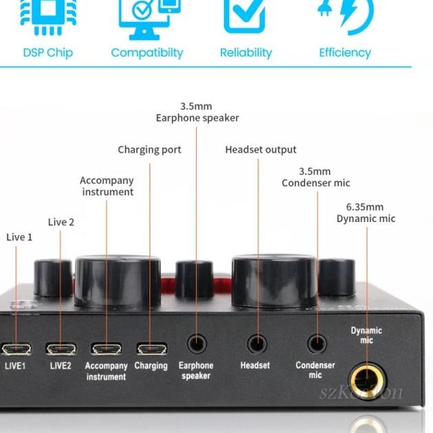 Sound Card V8 Mixer Bluetooth / Sound Card V8 Broadcast /Mixer V8 USB