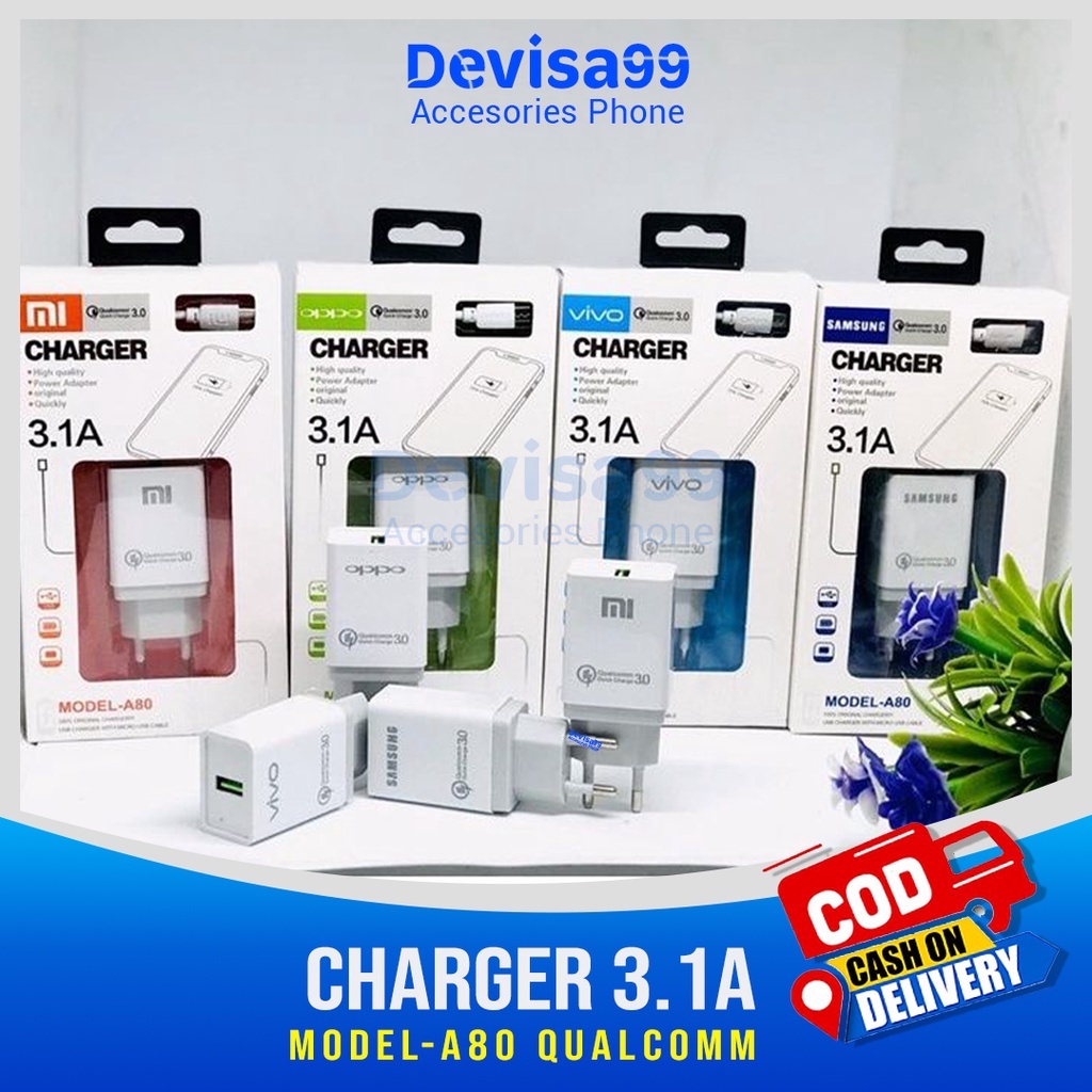 Charger Hp Charger 3A / Charger 1USB Fast Charging Qualcomm Quick Charge 3.1A MICRO USB FOR SAMSUNG / OPPO / XIAOMI / REALME / INFINIX