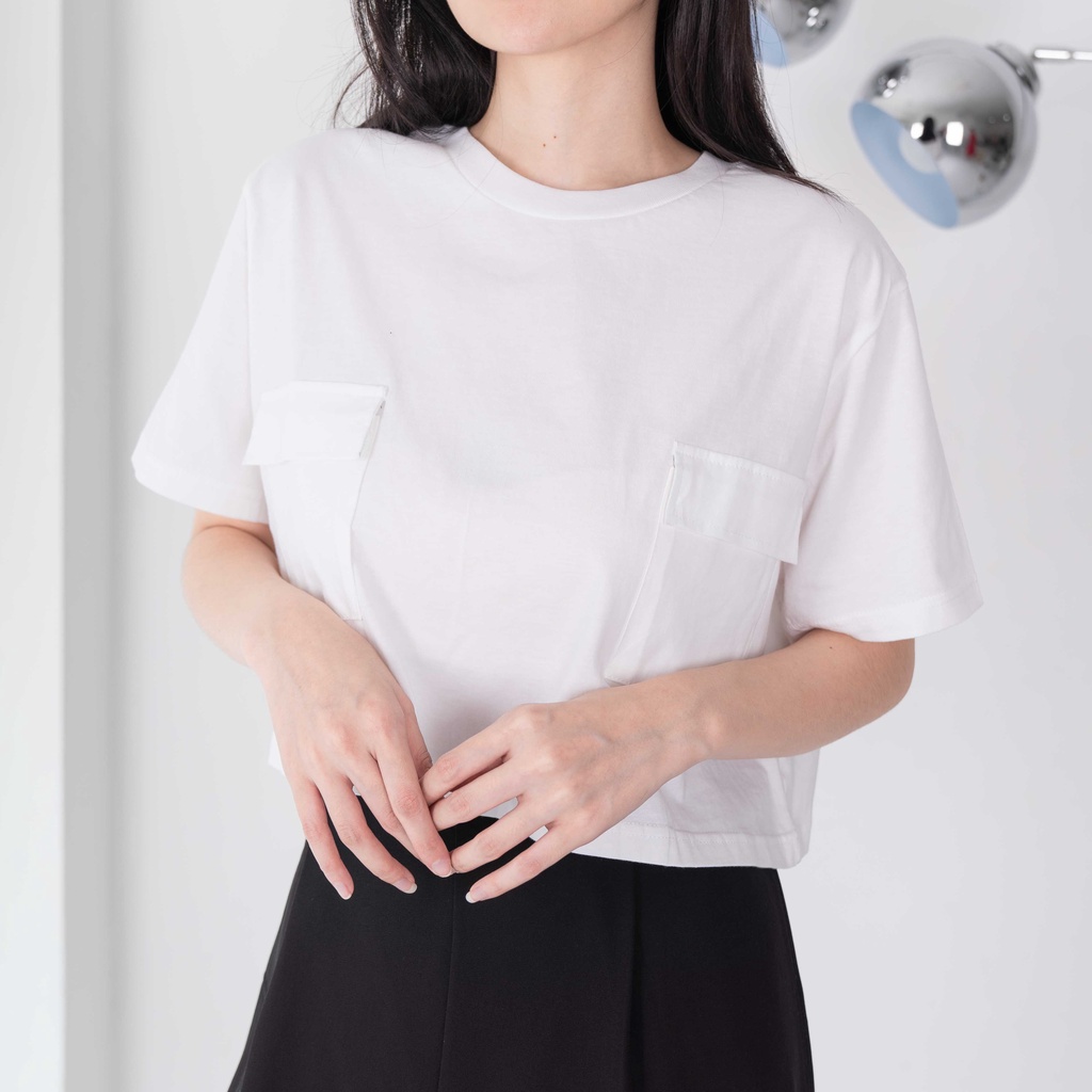 (COD) OH Fashion Kitty Crop Top Batwing Pocket #2662 (ZARA)