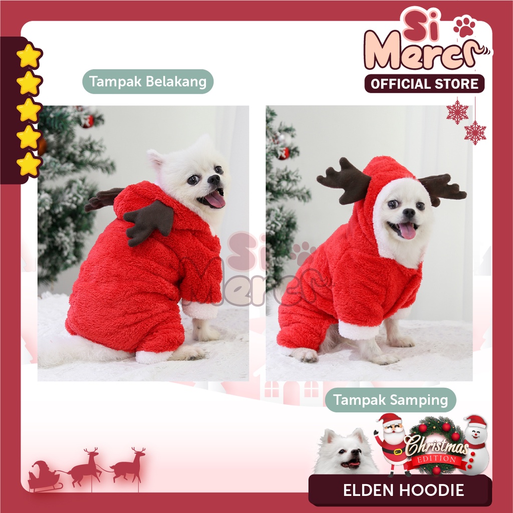 Baju Anjing Kucing Hewan Hoodie Natal / Baju Sweater Anjing Natal / Pet Clothes For Christmas Premium