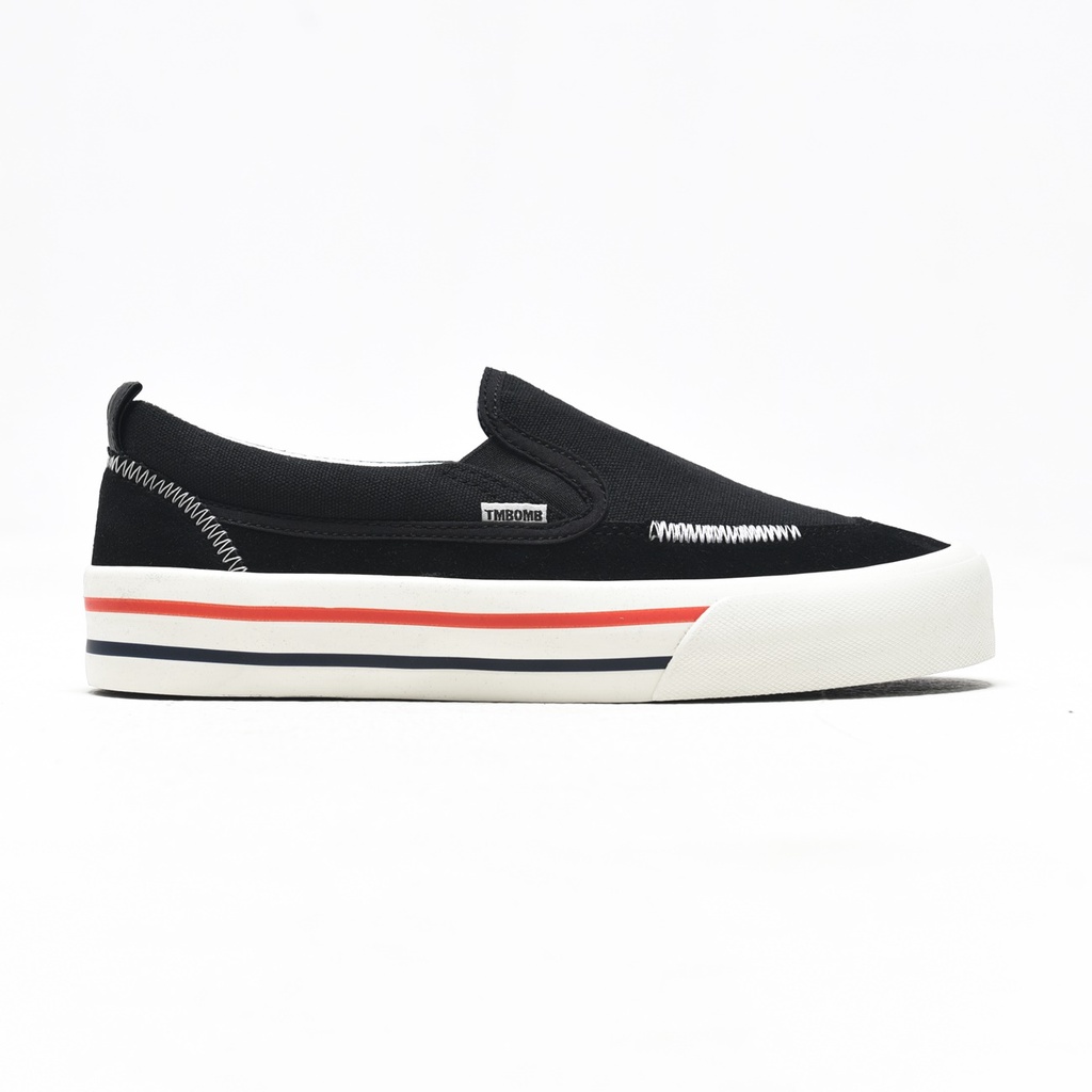 SEPATU TIMEBOMB | SEPATU SLIP ON | PREDATOR BW STRIPE RED BLUE