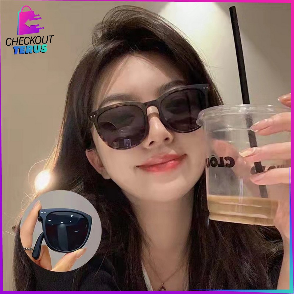 CT C662 Kacamata Hitam Wanita Korean Style Model Lipat Kaca Mata Pantai Sunglasses Anti-UV Wanita Pria Import Fashion
