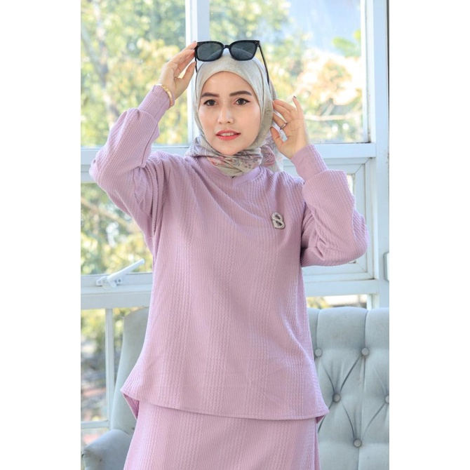 Mmaayra - Nura set - setelan rok polos wanita fashion muslim