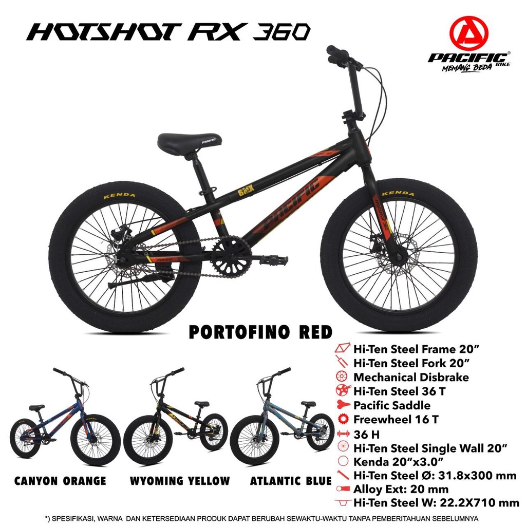 Sepeda Anak Laki BMX PACIFIC HOTSHOT RX 360 20 Inch Rem Cakram Ban Jumbo 3.0