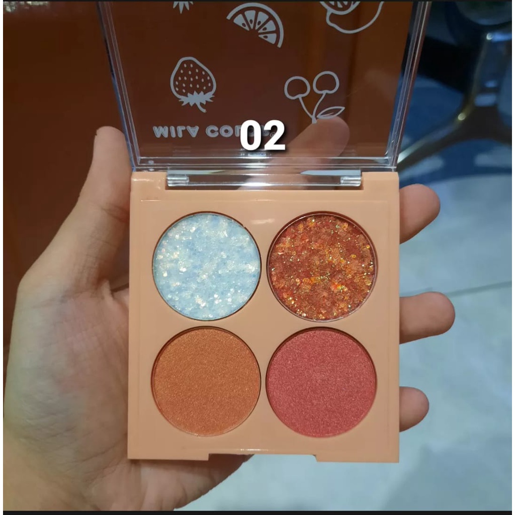 Eyeshadow Glitter Mila Color Palette 4 Warna / Make Up Set