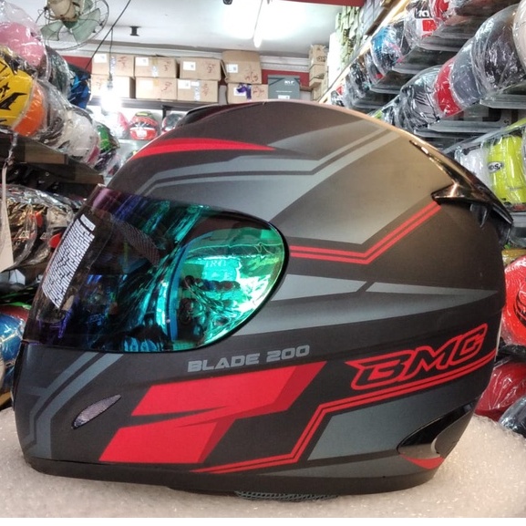 Helm BMC Blade #9 Black Doft Red Fullface Murah Berkualitas Premium