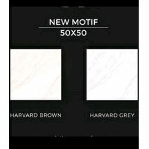 Keramik 50x50 Glossy Putih Motif Harvard Grey Grade A