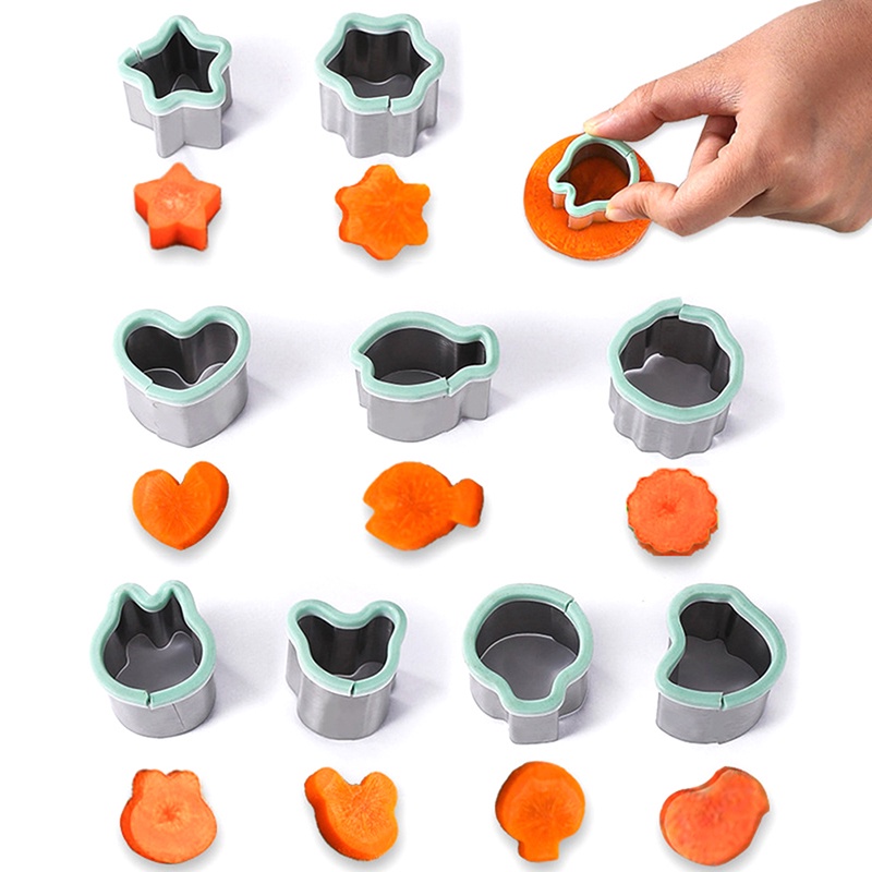 Alat Pemotong Sayuran / Buah Bahan Stainless Steel Gagang Silikon