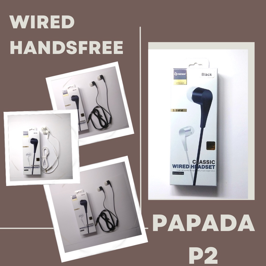 [P1 P2 P3] Handsfree Earphone Headset Papada Super Bass Handsfree in ear Papada 3.5mm Super High Stereo Handsfree Murah Headset Ori Papada P1 P2 P3