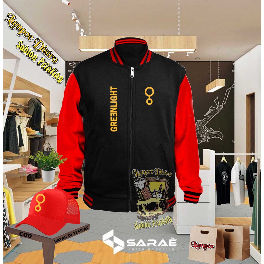 Plus Topi Varsity Keren Grenlight Text Quality Gold Premium Baju Tshirt Lengan Tebal Crewneck Brande