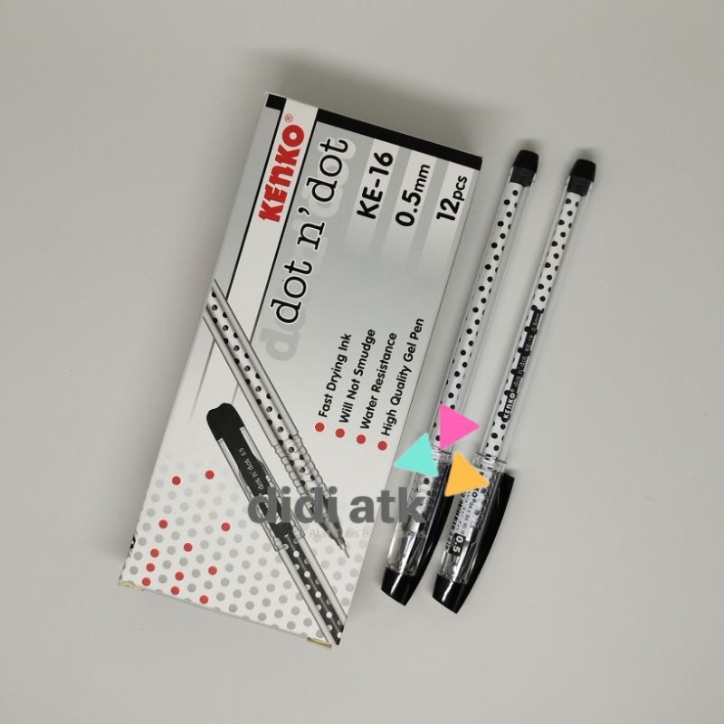 

Pulpen Gel Kenko dot n dot KE-16 0.5mm 1 Pak (12 Pcs)