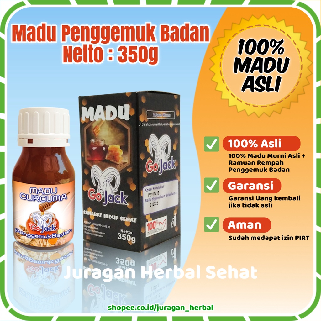 

Madu Penggemuk Badan Madu Gemuk Badan Asli Alami JSR Original Herbal Curcuma Aman Sehat 350g