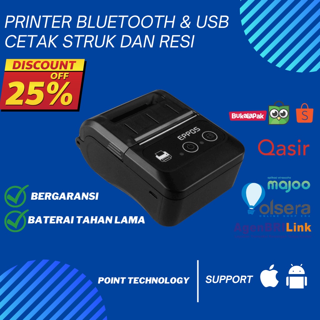 Jual Printer Bluetooth Cetak Resi Dan Struk Eppos Epx583 V2 Rpp02