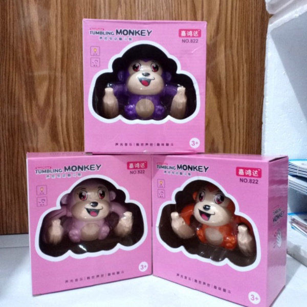 

Promo mainan tumbling monkey sensor toy happy flip monkey rotation voice Murah