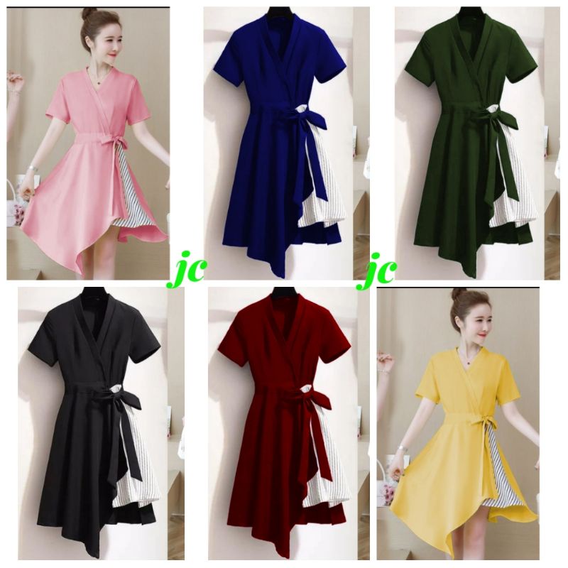 JCTK - DRES ELIVA STRIPE / Dress Wanita Kombinasi Terbaru Kekinian