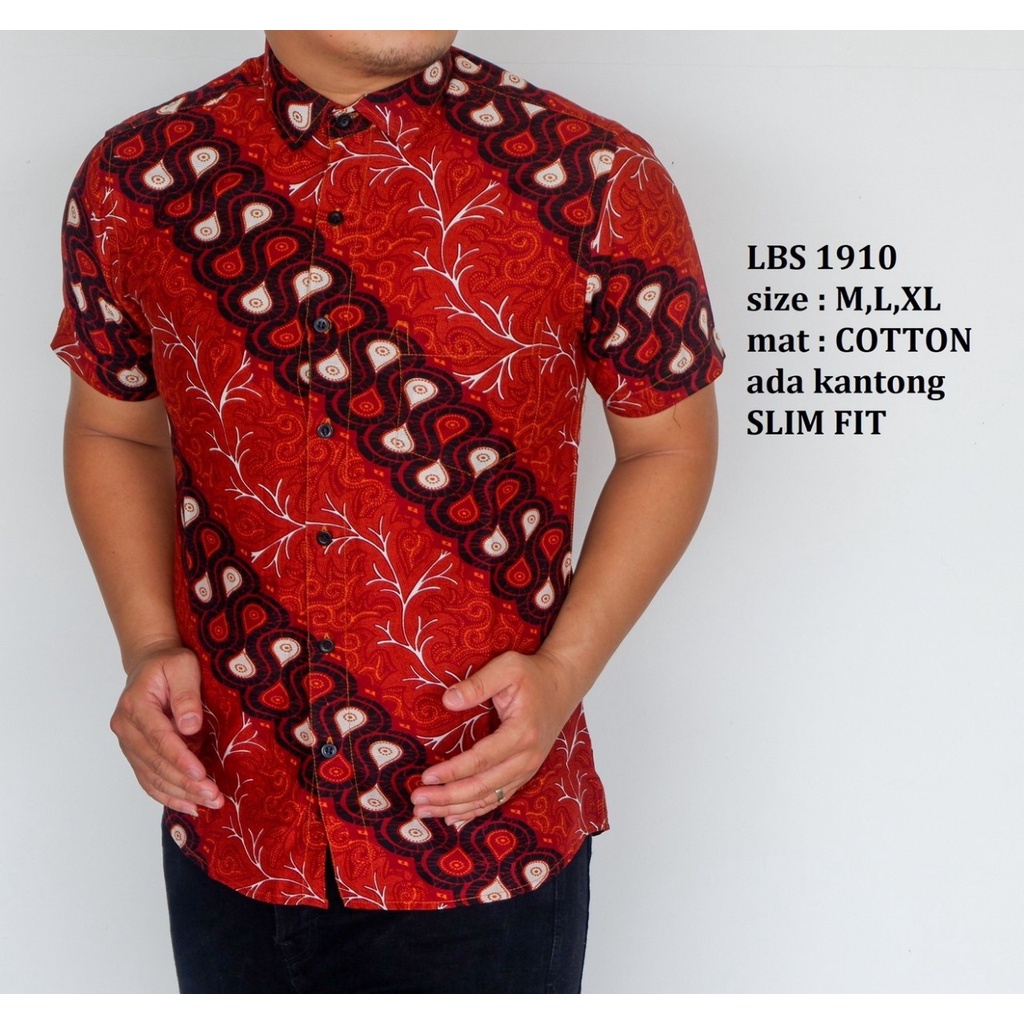 KEMEJA BATIK PRIA SLIM FIT BAJU BATIK PRIA SLIM FIT PREMIUM LBS1910