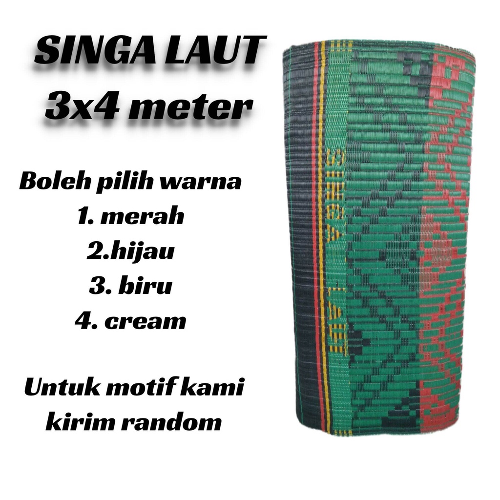 Tikar lipat plastik ukuran 3 x 4 meter super jumbo merek singa laut jaminan mutu murah