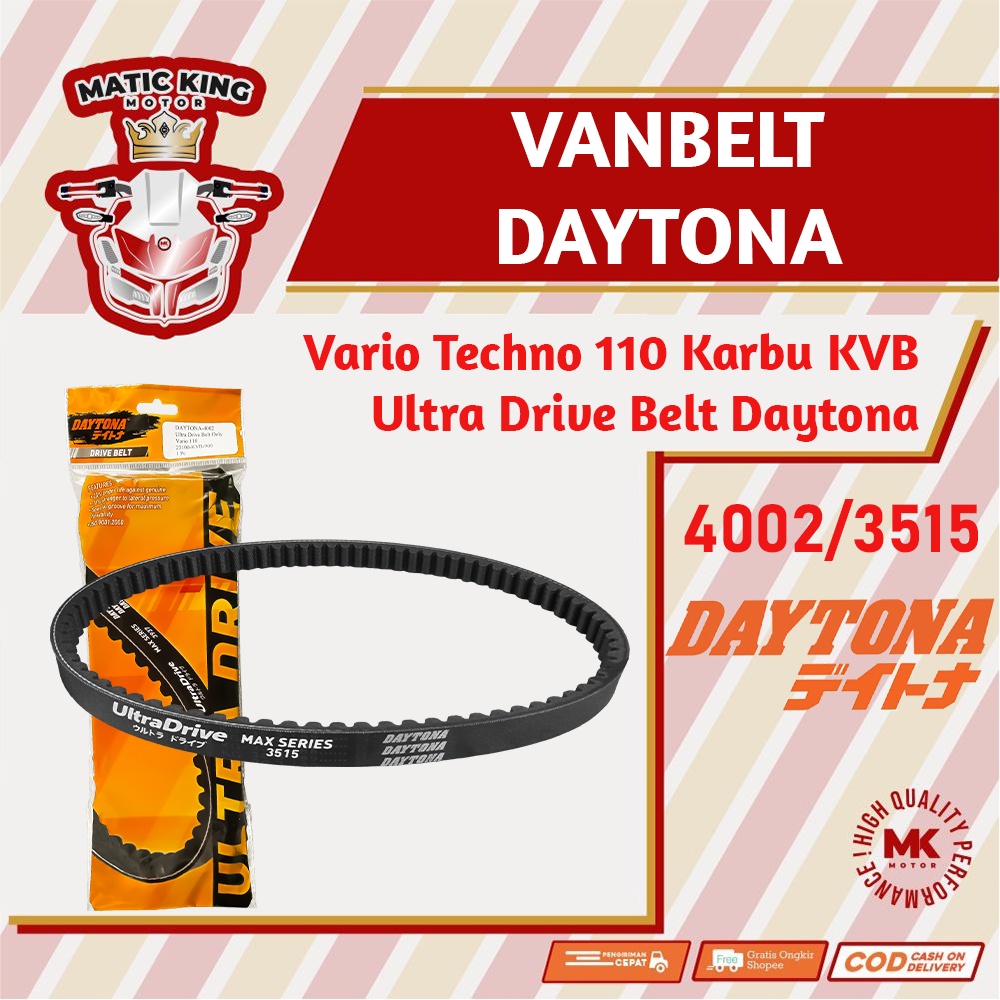 Vanbelt Fanbelt Vario Techno 110 Karbu FI ESP Daytona Ultra Drive Belt 4002 3515