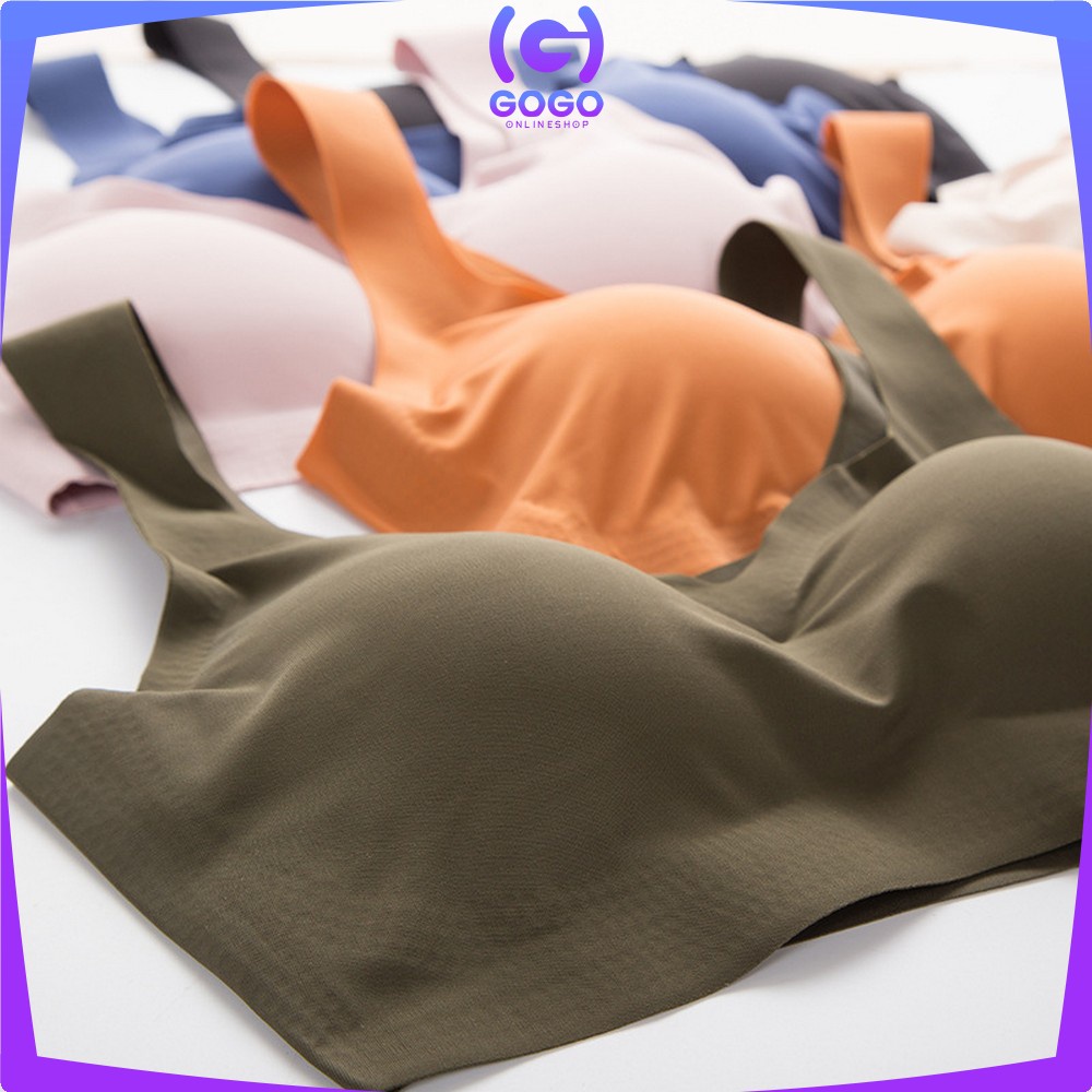 GOGO-P44 Bra Busa Tanpa Kawat Bahan Halus Pakaian Dalam Wanita Elastis Push Up Sport Bra BH Yoga Murah