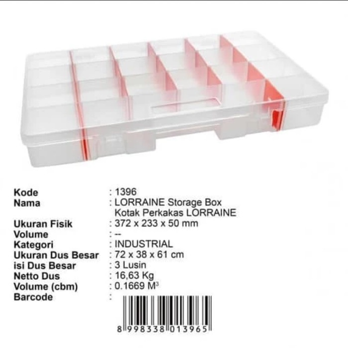 GREEN LEAF 1396 Kotak Perkakas Komponen Lorraine 6- 23 Sekat Greenleaf