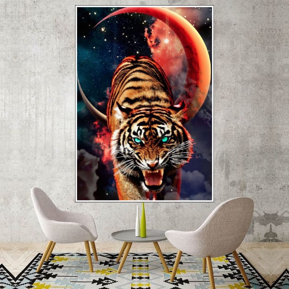 Hiasan Dinding Poster Gambar Harimau Xtra Jumbo Besar Best seller Ukuran 100x70cm 150x100cm 200x100c
