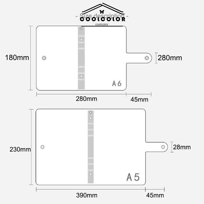 COD❤️A6/A5 Clear Soft PVC Notebook Binder Cover Planner 6-Ring Loose-Leaf Folder Stationary- cl