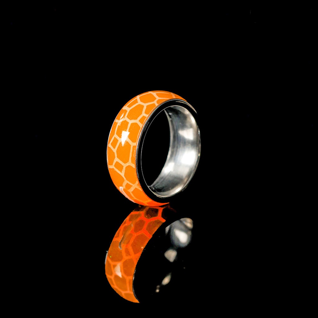 Cincin Luminous Bahan Stainless Steel Gaya Vintage Untuk Unisex