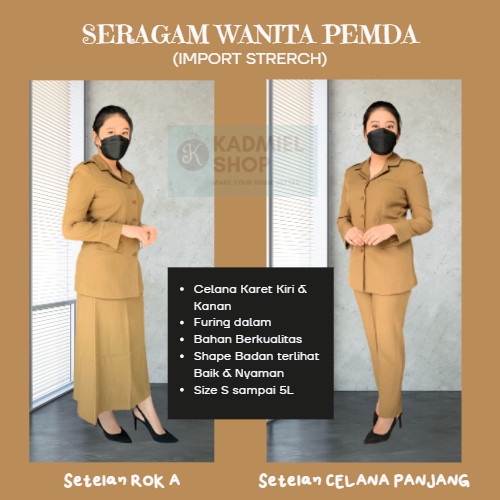 Setelan Seragam Pemda Pns 701 Vers'S Blazer Pns Asn Warna Khaki Tua