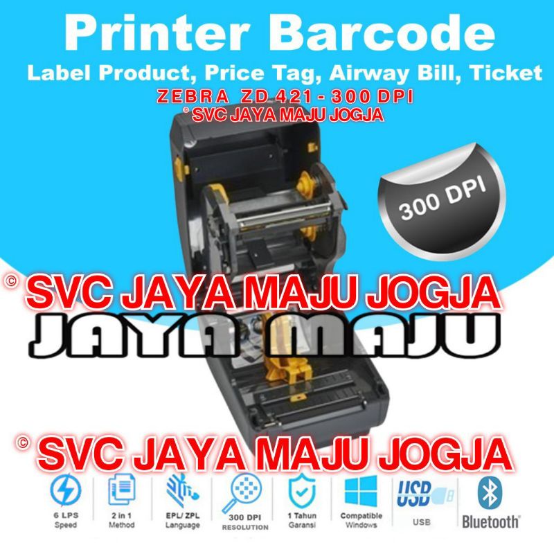 ZEBRA  ZD 421  300 DPI  -  SPEED  102 MM/S  -  USB 2.0  USB HOST  BLUETOOTH  NFC  ||  BARCODE PRINTE