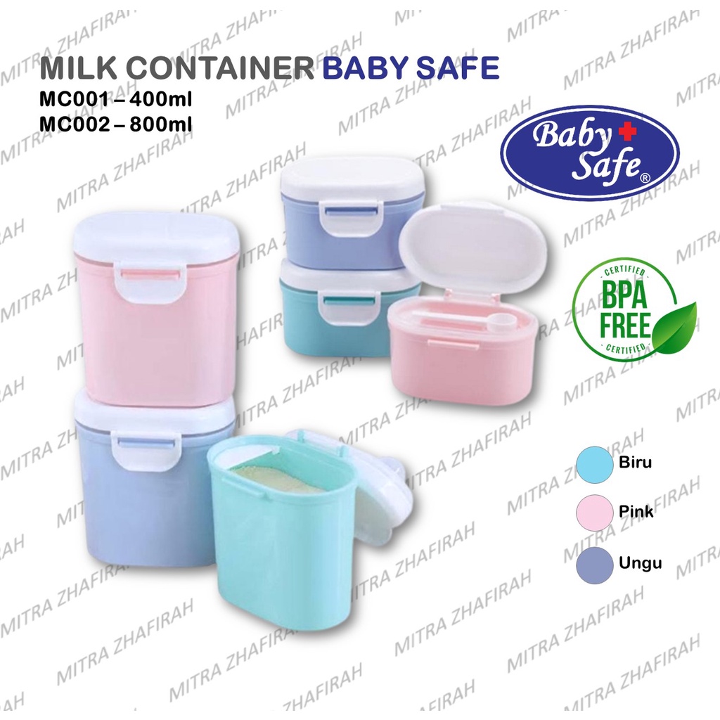 ✅MZ✅ MILK Container Baby Safe MC001 | Milk Container Baby Safe MC002 | Kotak Simpan Susu dan Cemilan BABY SAFE | Milk Powder &amp; Snack Container 400ml &amp; 800ml