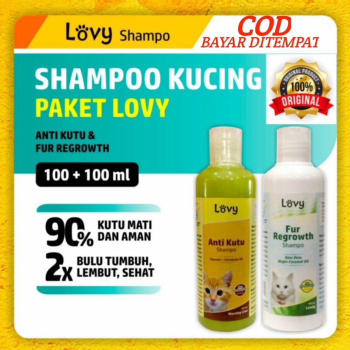 Shampoo Paket Shampo Kucing Anti Kutu Dan Sampo Kucing Anti Rontok Sampo Lovy
