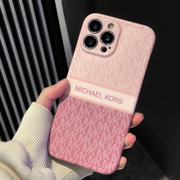 Luxury IMD Case HP iP iPhone X Xr Xs Max14 Plus+Apple11 12 13 Pro Max Sarung Silikon Wanita Casing HP Michael Kors MK Fashion Brand