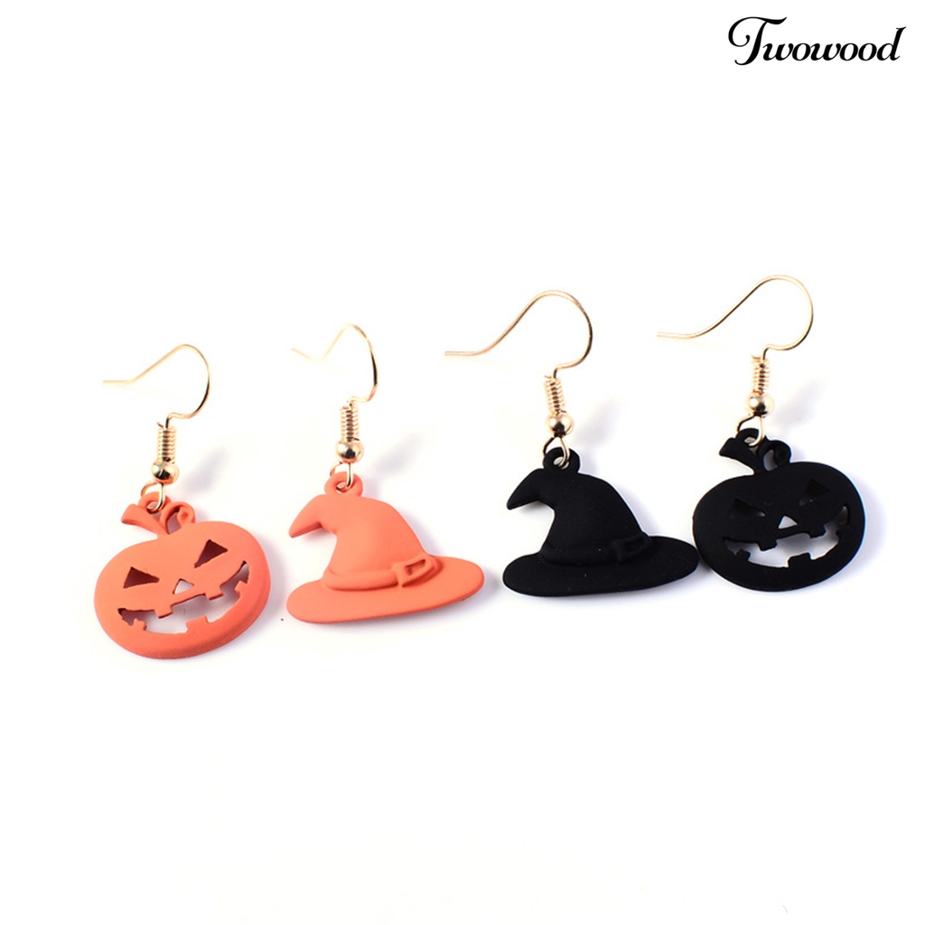 1 Pasang Anting Desain Ilustrasi Halloween Bahan Alloy