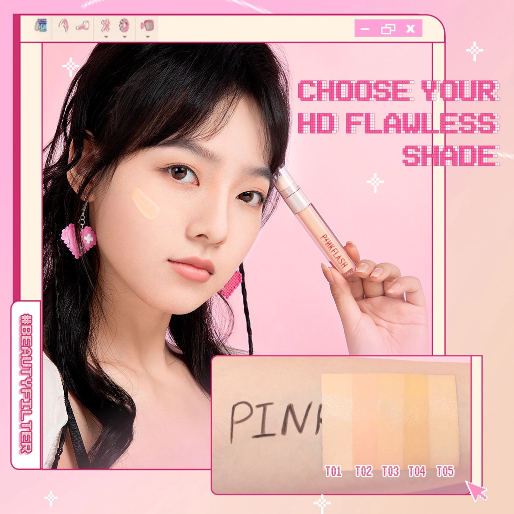 Pinkflash Concealer With Sponge Concealer Pink Flash Liquid Concealer Matte Pinkflash