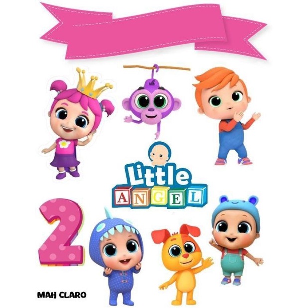 Topper cake FREE NAMA tema little angel