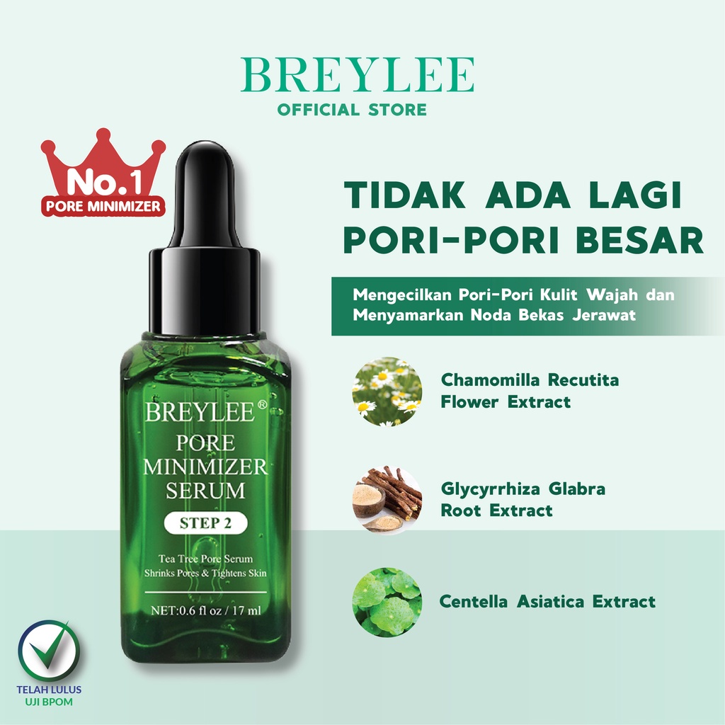 Pembersih Komedo Masker Wajah BREYLEE Tea Tree Blackhead Mask &amp; Pore Minimizer Serum - 17ml