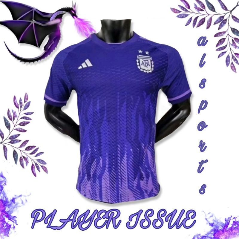 Jersey Baju Bola Argentina Away PLAYER ISSUE 2022 / 2023 Baju Bola VERSI PEMAIN Argentina Ungu World