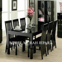 meja makan minimalis jati, meja makan jati