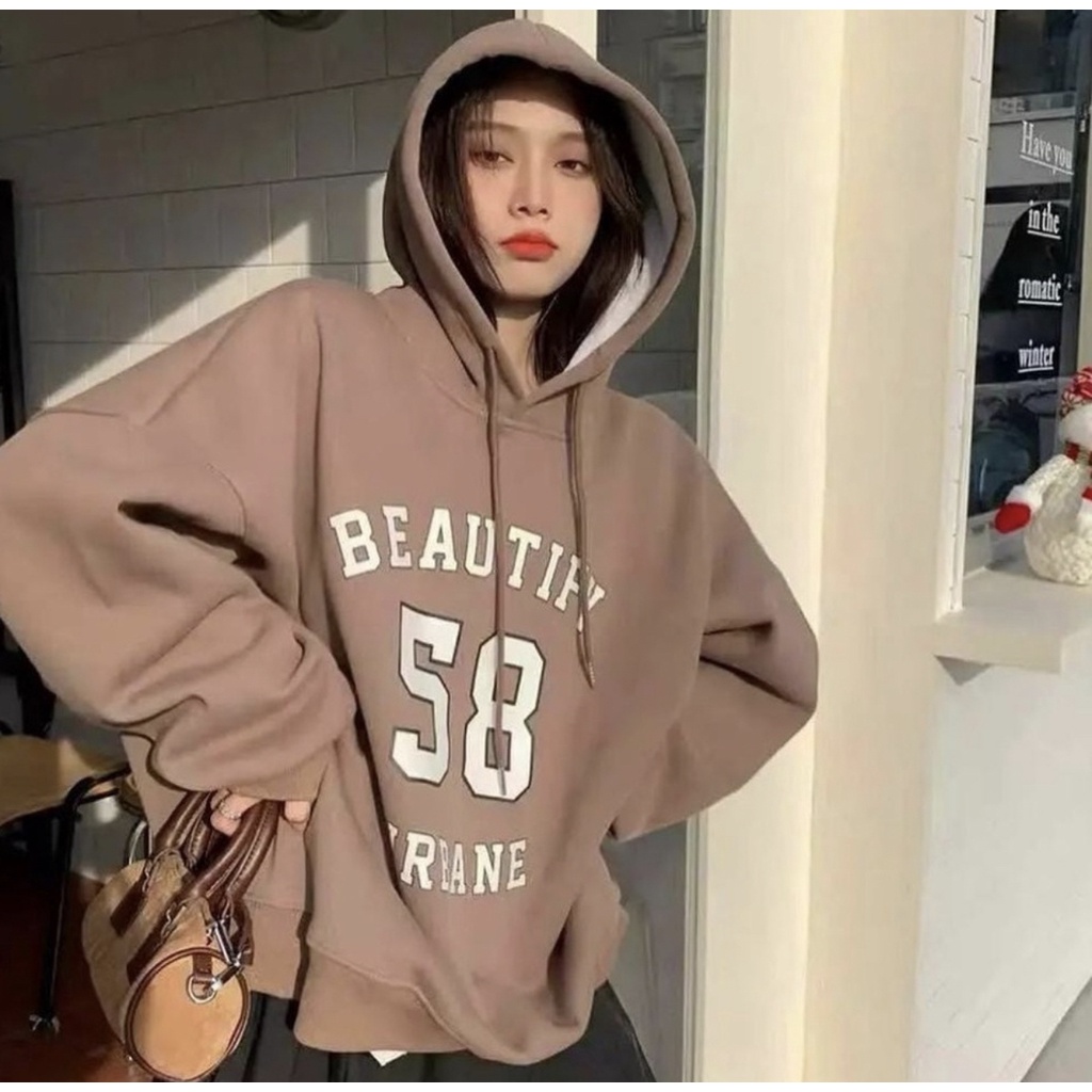 HOODIE SWEATER BEAUTIFY 58 BAHAN FLEECE