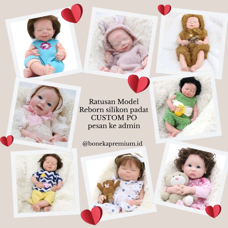 BONEKA REBORN Silikon padat seperti Bayi ASLI