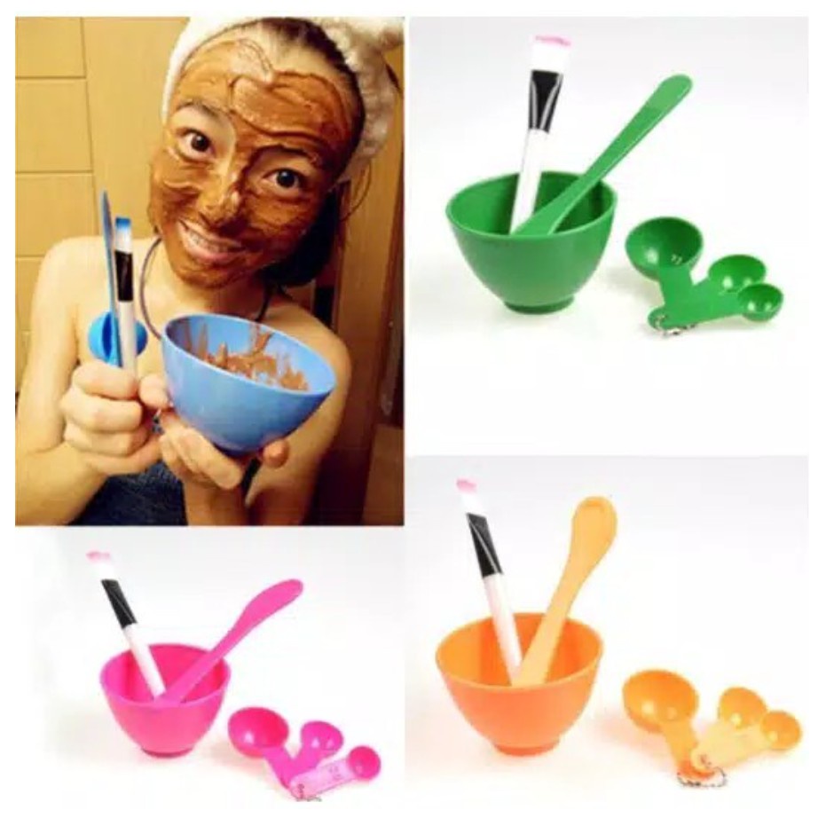 Mangkok Masker Set 4 in 1 Korean DIY MAKEUP MASK BOWL mangkuk masker F874