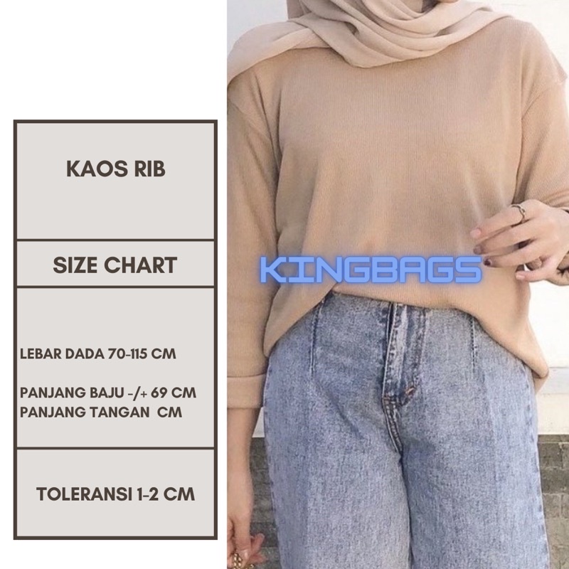 Kaos Rib Lengan panjang premium