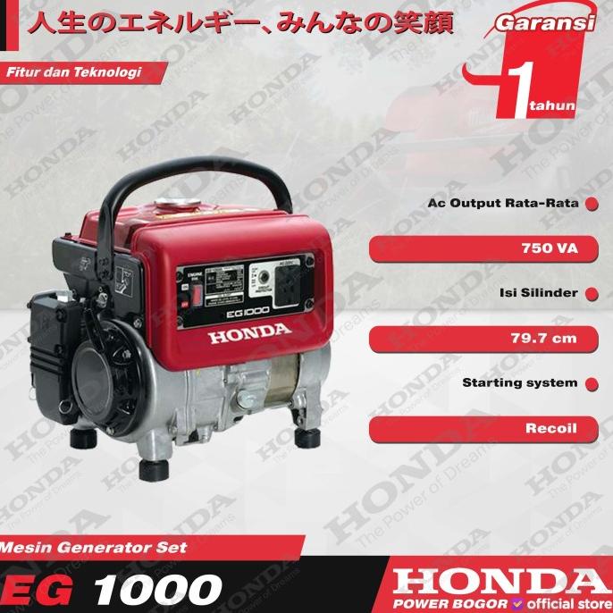 Honda Mesin Genset Eg1000 800 Watt Generator Set Portable Bensin 800 W