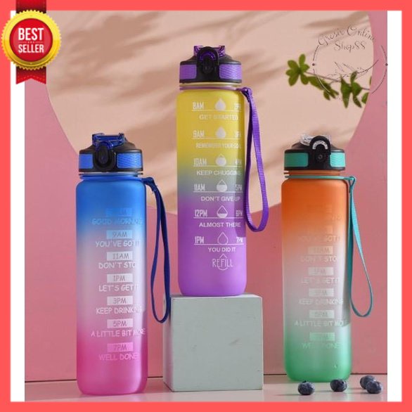 [GOS] - E101- Botol Minum 1 LITER PASTEL / Botol minum 1000ml / Drink Reminder BPA FREE