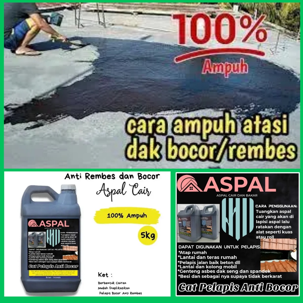 Cat Waterproof Anti Bocor Rembes / Aspal Cair 5kg