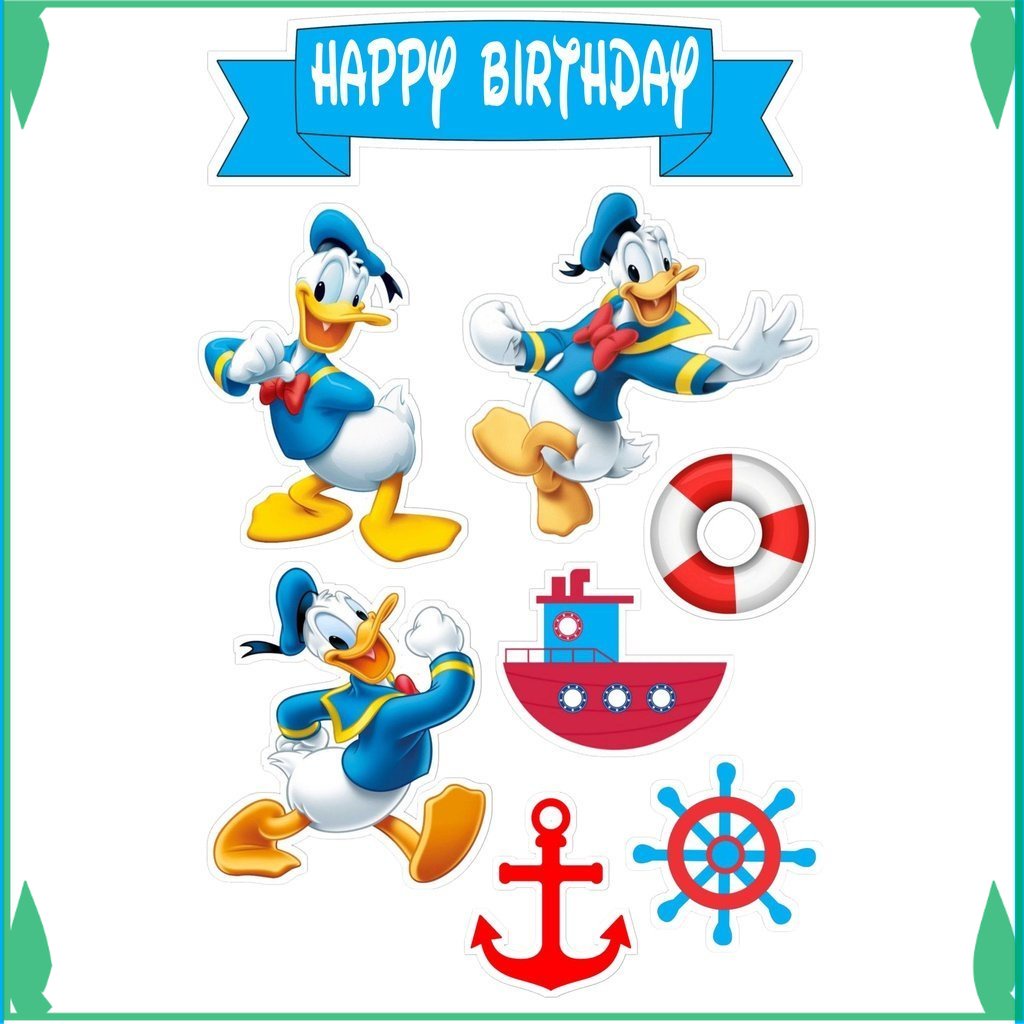 

TOPER KUE TOPPER CAKE ULANG TAHUN / HIASAN KUE CUSTOM DONALD DUCK FADHILSOUVENIR