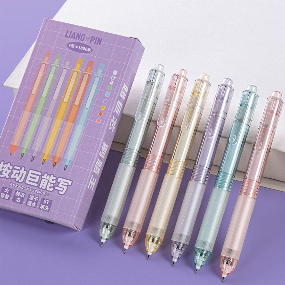 Nanas 6PCS /Set Press Pena Netral Musim Semi Panas Musim Gugur Musim Dingin 0.5mm Ball Point Pen Alat Tulis Alat Tulis Gel Pen